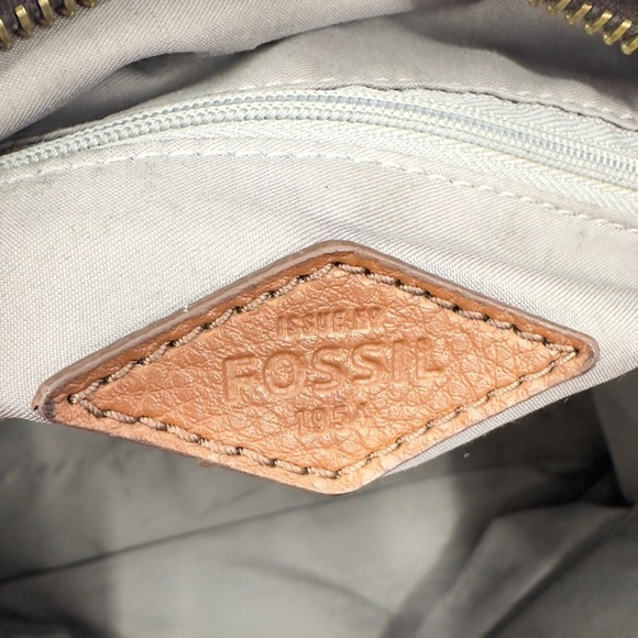 Fossil Felicity Satchel Tote Bordeaux Leather Bag Purse Double Shoulder Strap - Picture 11 of 16